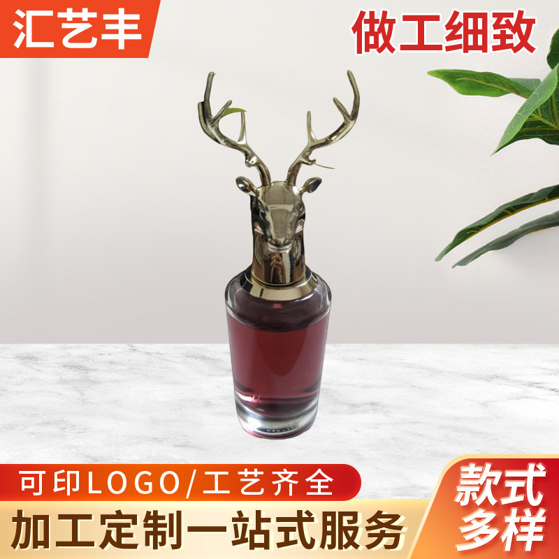 Manufacturer's New Animal Head Deer Perfume Bottle Metal Perfume Cap Gold Alloy Die-Cast Perfume Bottle Cap Wholesale Manufacturer's New Animal Head Deer Perfume Bottle Metal Perfume Cap Gold Alloy Die-Cast Perfume Bottle Cap Wholesale