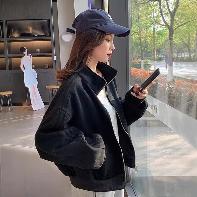 短款外套女2025春秋新款运动棒球服休闲显瘦夹克开衫上衣宽松百搭|undefined