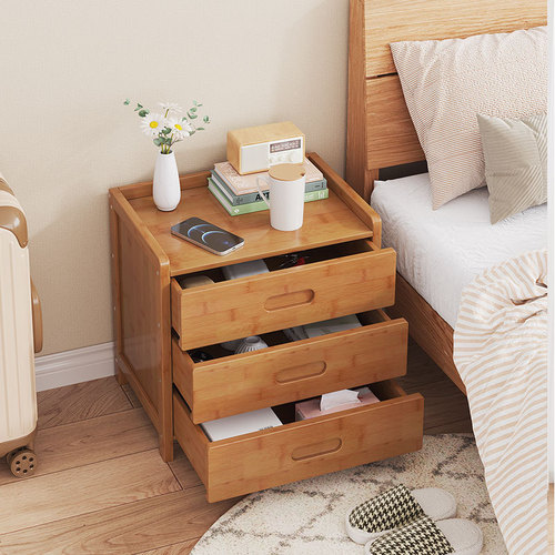 Extremely narrow bedside table Nordic floor-standing solid wood bedroom bedside cabinet home bedside storage cabinet small apartment storage cabinet