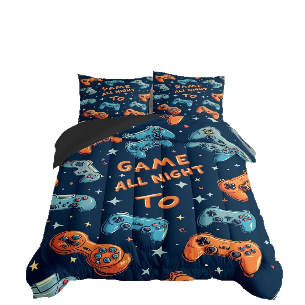 TEMU / JIT transfronterizo avanzado mango de juego 3D impresión digital 180gms colcha colchón conjunto de dibujo se puede ajustar