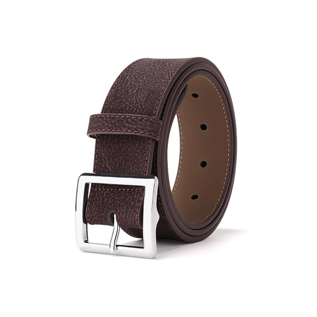 Neuer, vielseitiger Gürtel mit Dornschließe im schlichten Stil für Jeans und Kleider, strukturiertes Design mit gekreuztem Rand, ausgewählte Damengürtel_voghion.com