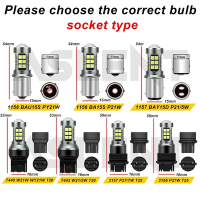 Car Led Decoding Reversing Light T15 3030 27Smd Turn Signal Light Brake Light High Brightness Tail Light (Brake light) - white-1156