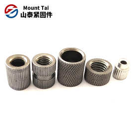 厂家供应不锈钢滚花通牙螺母   直纹螺母 轴承套  连接件  盲孔滚