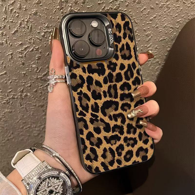 Nuevo estampado de leopardo para Apple 16Promax funda para teléfono móvil iPhone15 creativo 14Pro personalidad 13/12/11x