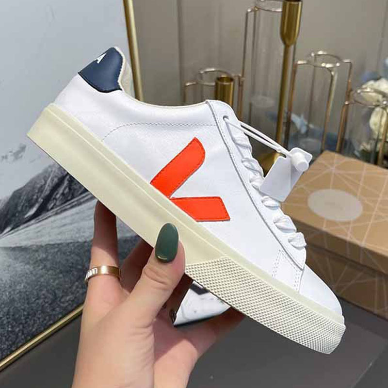 Foreign Trade Europe Retro VEJ * A White Shoes Flat Casual Board Shoes Men's and Women's Sports Couple Shoes Leather Comfortable