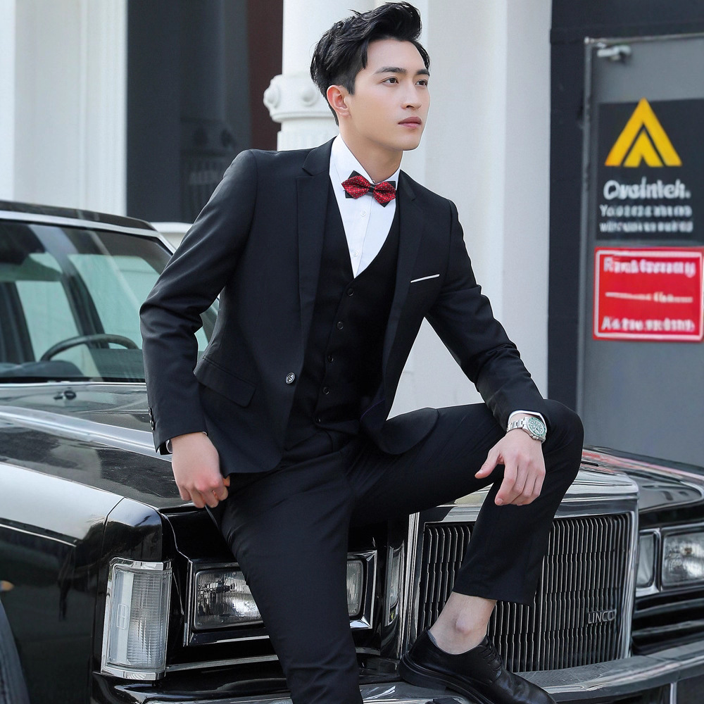 伴郎服兄弟装团男西装马甲衬衫西式冬季结婚礼服大码西服套装外套