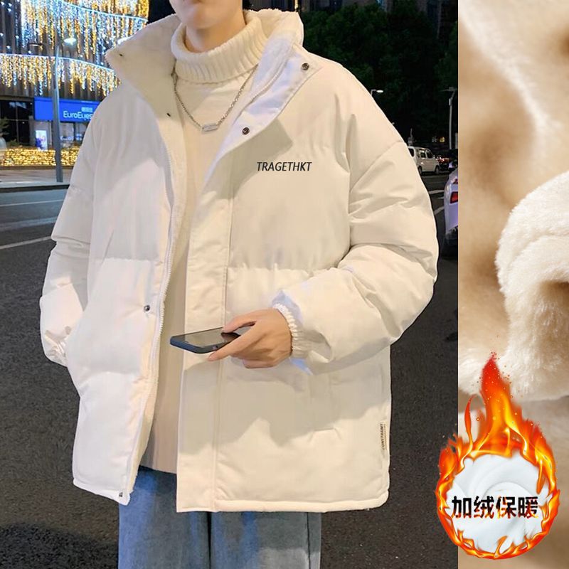 港风情侣装棉衣冬季新款加绒加厚学生棉服棉袄宽松面包服休闲外套