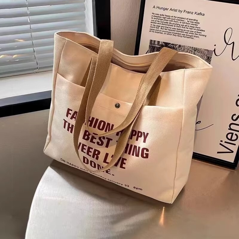 Canvas Bag 2026 New Model Large Capacity Women's Designer Tote Bag for Work, Commuting, Students, Portable Storage, Shopping Bag