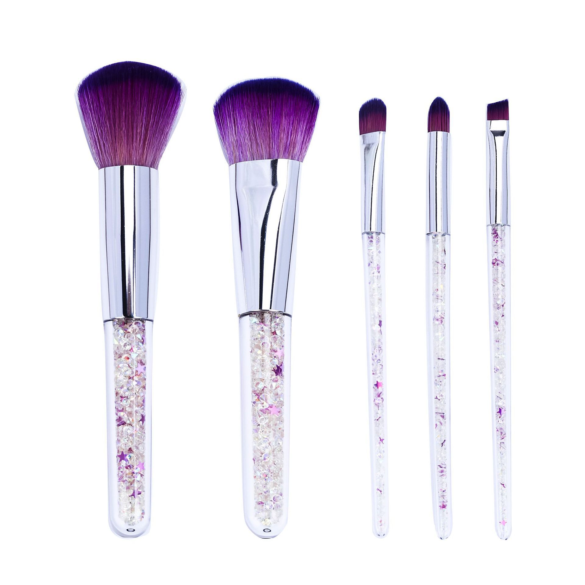 Transparent Handle Makeup Brush Set Image 1
