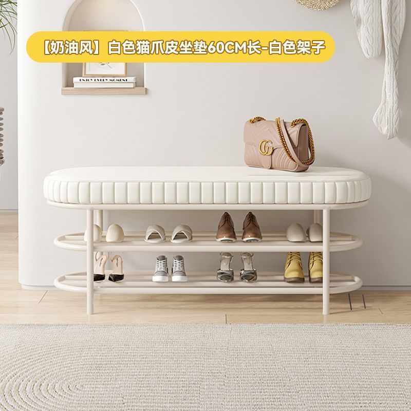 Cambio de zapatos en la puerta del taburete, bolso suave para el hogar, taburete para zapatos, gabinete de zapatos, taburete para sentarse en una puerta