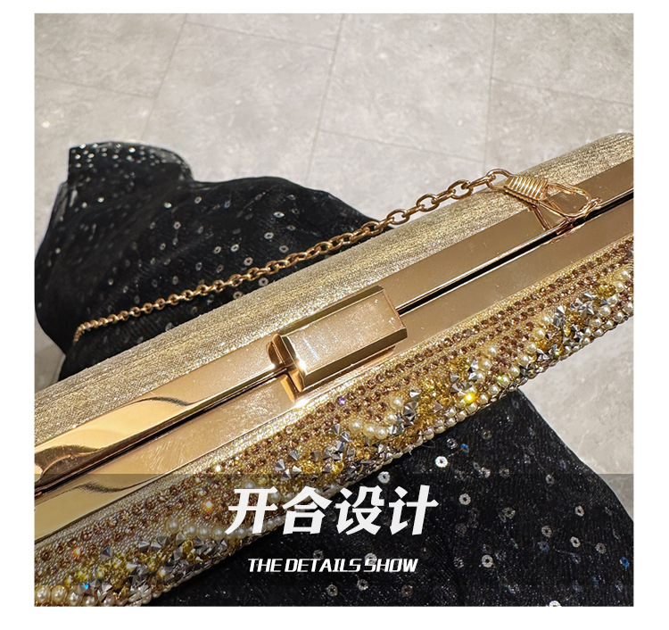 2025 Cross-border new dinner bag, European and American women's handbag, diamond-encrusted banquet clutch, evening dress bag, women's bag undefined