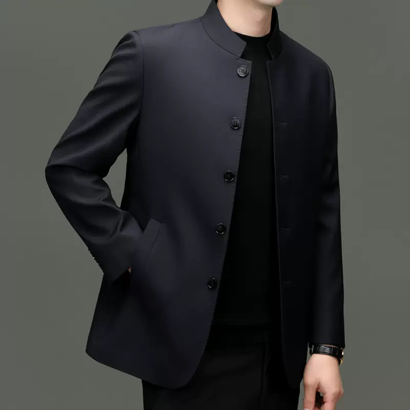 男士立领中山装2025秋冬新款男装中老年休闲国风新中式爸爸装外套