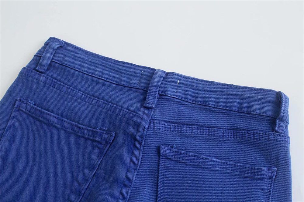 Solid Slim Denim Basic Flare Jeans