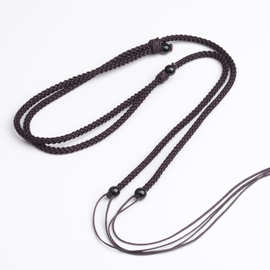 横穿挂绳挂脖锁骨男女天珠蜜蜡和田玉吊坠平安扣天眼项链绳子批发