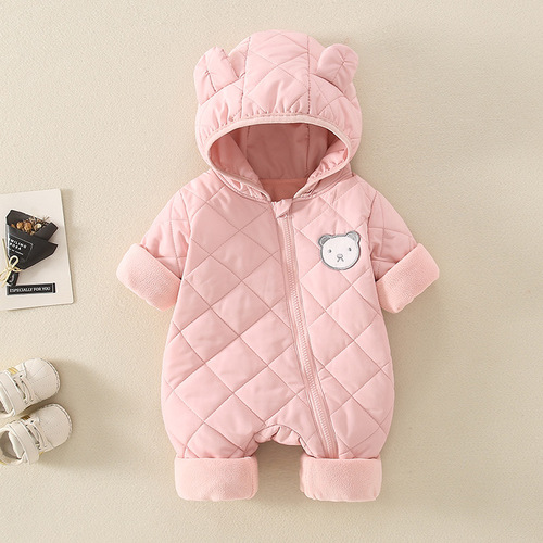 Autumn and winter baby cotton jumpsuit newborn clothes baby clothes cotton clothes thick warm clothes outing clothes climbing clothes