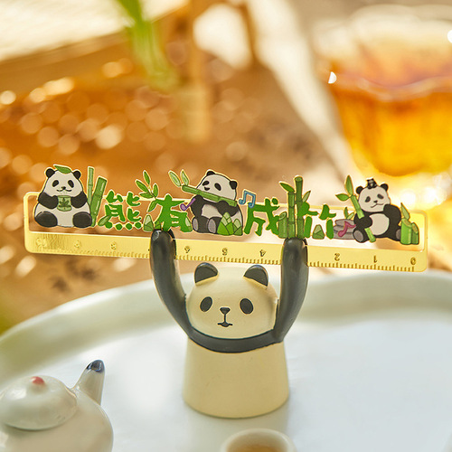 Panda metal bookmark ruler cute advanced reading book page clip art student ruler gift small gift