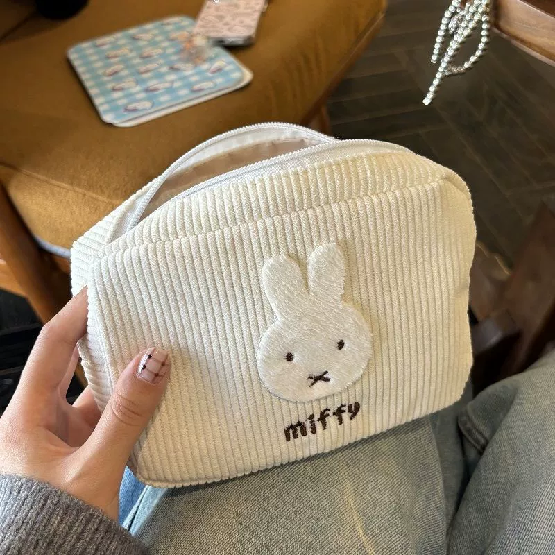 Косметичка в стиле Miffy из вельвета, ручная сумочка-пенал 20×13×7 см