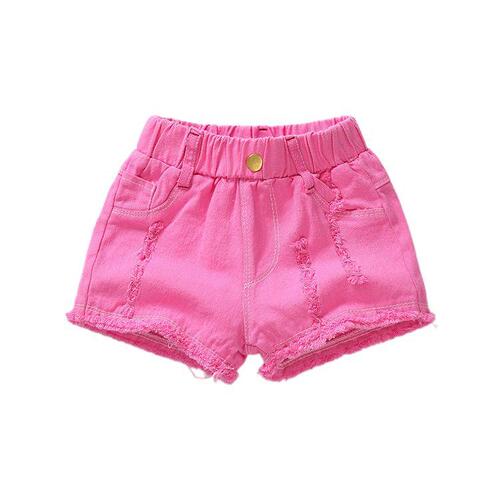 Girls Shorts  Summer Korean Style Thin Slim Denim Hot Pants Western Style Ripped Casual Pants Girls Fashionable Outer Wear