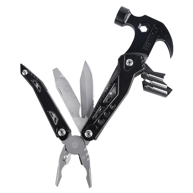 martillo plegable hacha al aire libre alicates herramienta multifuncional de campamento multi-martillo tijeras llave para romper ventanas