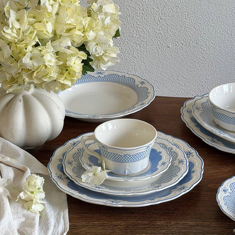 Lion Brand Baroness Coffee Cup and Saucer, Tea Cup, Dining Table Plate, Deep Bowl, Soup Plate, Home-Use Western-Style Holiday Tableware Set