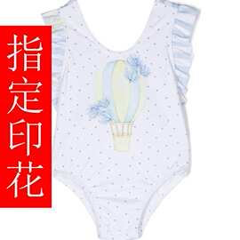 儿童大码童装初中女生加带胸杯波点泳衣连体泳衣冲浪服定制工厂