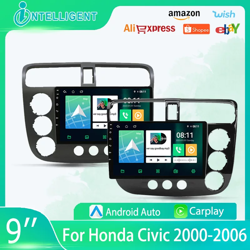 Подходит для Honda Civic 2000-2006 — автомобильный GPS-плеер с Android, Bluetooth, камерой заднего вида