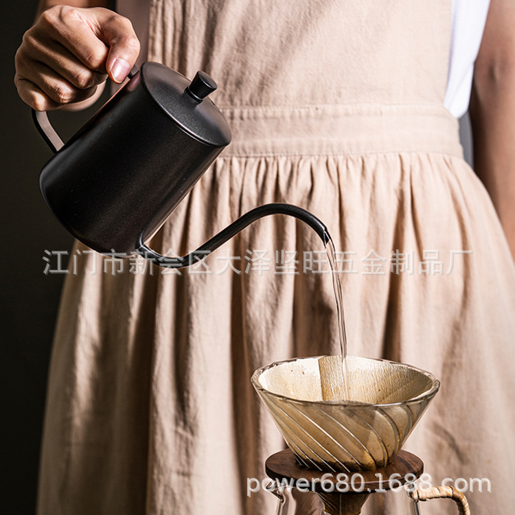 手冲咖啡壶咖啡过滤杯细口壶不锈钢家用咖啡器具挂耳长嘴水壶配盖