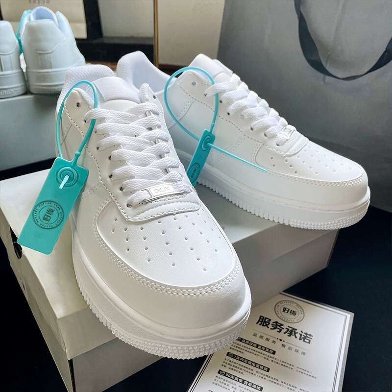 Nike Official Air Force One Men's and Women's Casual Shoes Classic Versatile Low-Top White Shoes Af1 Couple Outdoor Sports Shoes