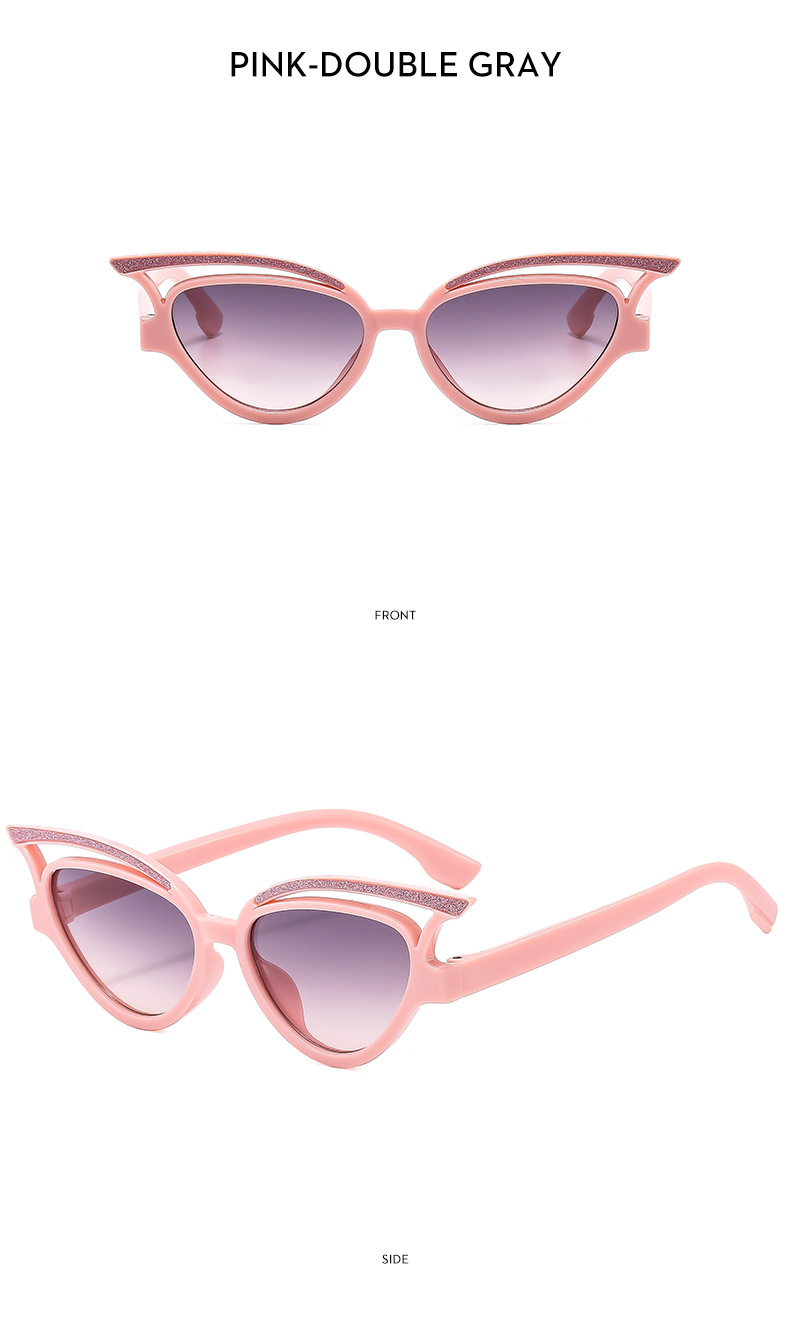 45g Weight Full Frame Glasses Structure Sunglasses Classification PC, UV400 Protection Lens Material Cat Eye Glasses Style Travel, Party Occasion Solid Color Pattern All Seasons Season Women's Gender Sweet, Classic Style Style Sweet Classic Style Solid Color PC UV400 Protection Cat Eye Full Frame Kids Sunglasses 12