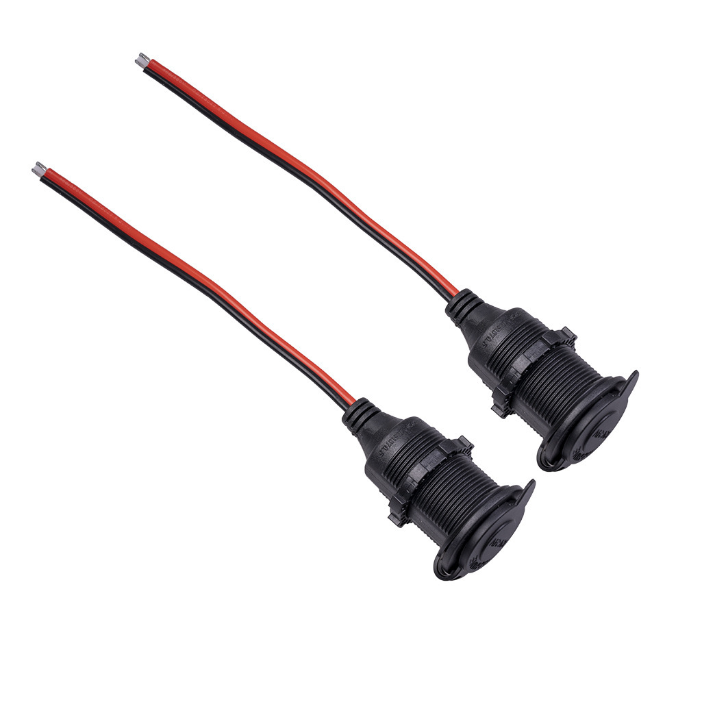 12V24V High-Power Car Motorcycle Modified Waterproof Threaded Fixed All-Copper Cigarette Lighter Socket with Wire Test