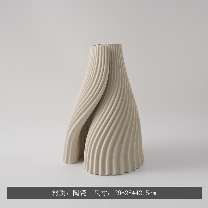 Moderno minimalista creativo 3D impresión de vasijas de cerámica modelo de casa decoración de encimera decorativa secadora de flores de forma especial