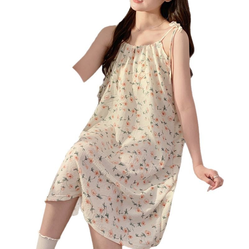 Pantalones de pijama de verano de mujer, almohadillas de pecho, viento, lindos encajes de cuello en v, flores cortas, arte, pijama casero