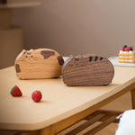 实木首饰盒桌面收纳珠宝盒可爱外出便携创意饰品盒黑胡桃木收纳盒