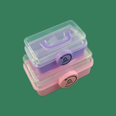_ カード三層収納ボックス大容量折りたたみ可能ネイルボックス美術雑物収納アクセサリーデスクトップ収納ボックス