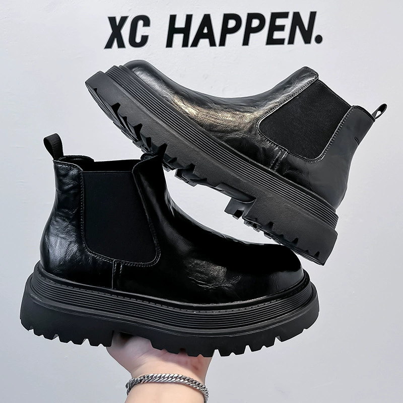 Ботинки (Martens) челси на платформе, дышащие, кожаный верх, размеры 41–44