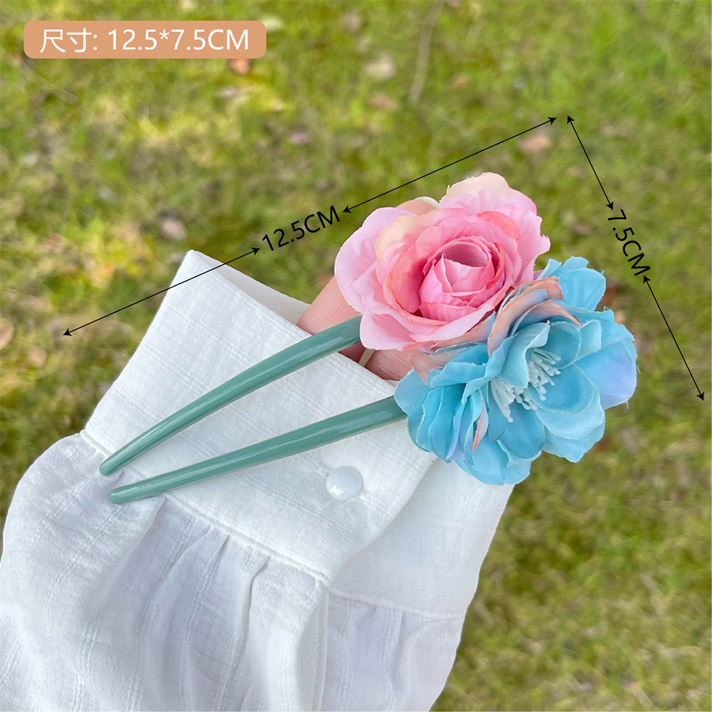 Simulación super inmortal lirio clip de cabello adornamiento de cabello de alto nivel detrás de la cabeza rascar clip de pescado sensación de buceo clip de atmósfera