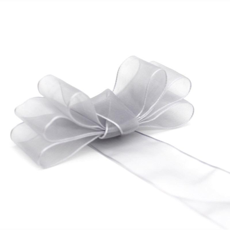 2,5 cm cinta de gasa decoración de la boda de vacaciones de oro cinta regalo del día de san valentín embalaje de la flor cinta de hilo de nieve