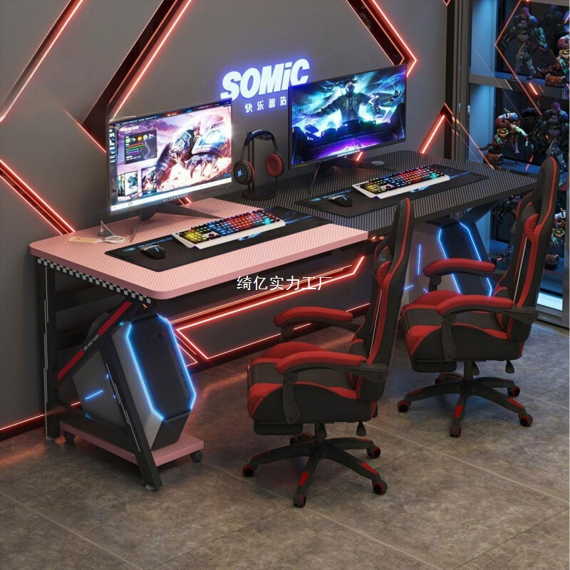コンピュータデスクデスクトップホームライティングオフィスインターネットカフェeスポーツテーブルと椅子の組み合わせセットホテルダブルゲームカップルテーブル|undefined