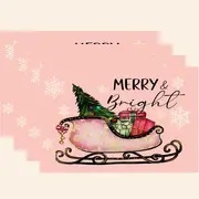 Temuクロスボーダークリスマス綿麻ダイニングマットキッチンテーブル飾り格子プリント断熱防水食器マットシンプル|undefined