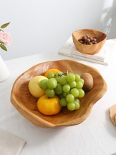 实木果盘客厅水果零食干果盘根雕木质碗大号木盆装饰收纳摆件托盘