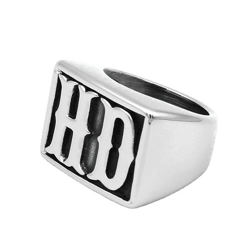 24g Weight Rings Classification 1 Piece Quantity Street Occasion Titanium Steel Material Letter, Simple Pattern Men's Gender Hip-Hop Style Men's Hip-Hop Rings Letter Simple Titanium Steel Men Signet Rings 6