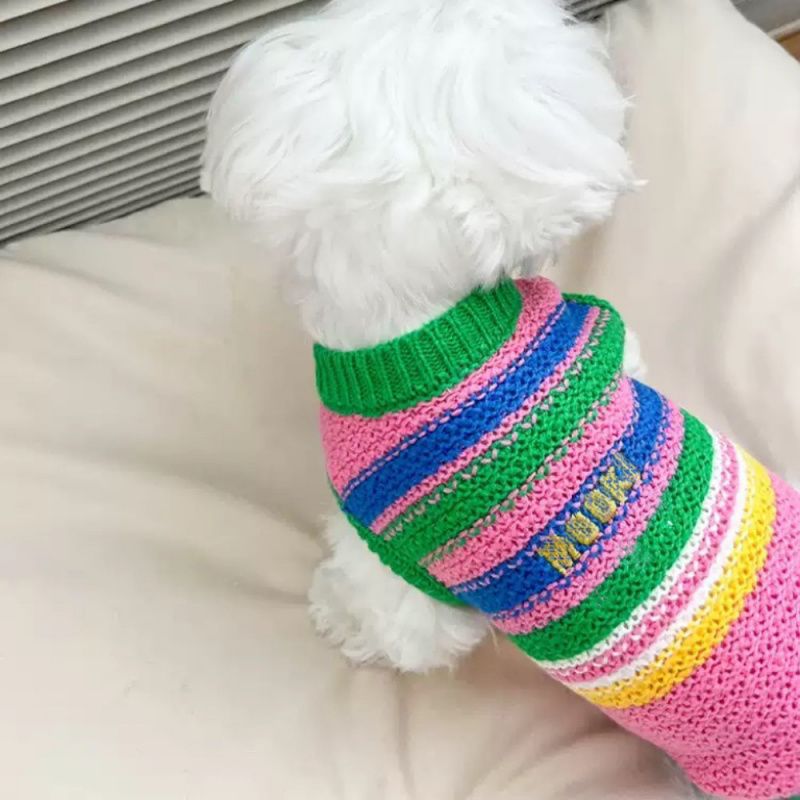 고양이, 슈나우저, 프렌치, 비숑 프리제를 위한 가을 겨울 니트 스웨터 조끼 중소형견용 강아지 옷