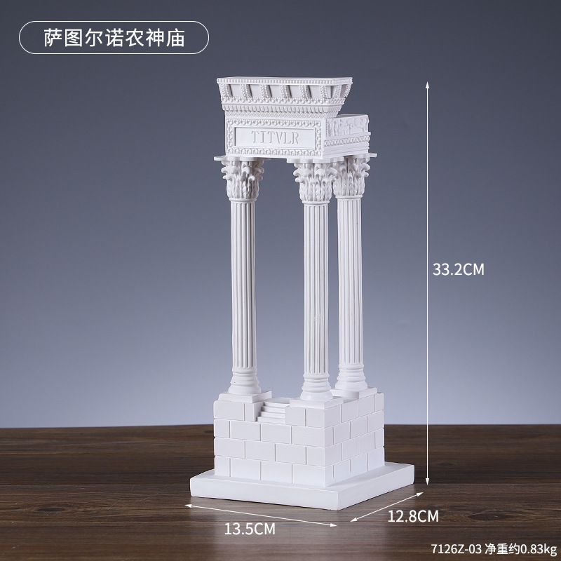  Greek Ancient City Architecture Model Temple Sculpture Resin Decoration Desktop Landscape Decoration Photographic Props