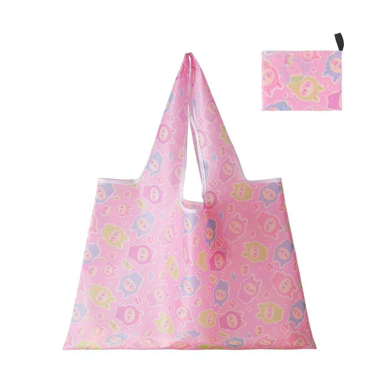 Nueva bolsa de compras plegable de gran capacidad en stock bolsa plegable de Protección Ambiental bolsa de almacenamiento portátil de impresión portátil creativa