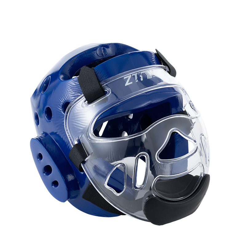 Fábrica directa de taekwondo casco al por mayor entrenamiento adulto equipo protector taekwondo cabeza protector NBR extraíble máscara image 6