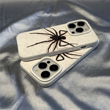 复古个性蜘蛛XR苹果13promax手机壳12/11小麦壳iPhone14软xr/xs套