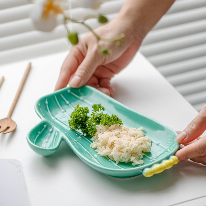 Limón lindo creativo chica niños estudiante hogar postre ensalada tazón de arroz plato vajilla