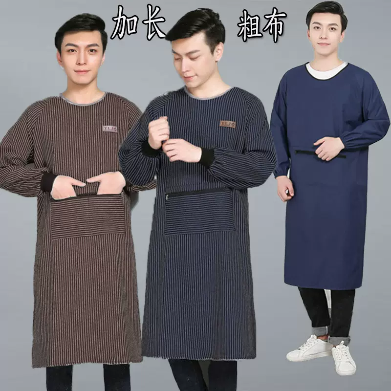 新款男士棉罩衣防水围裙加厚耐磨加肥加大加长工作服透气女围腰