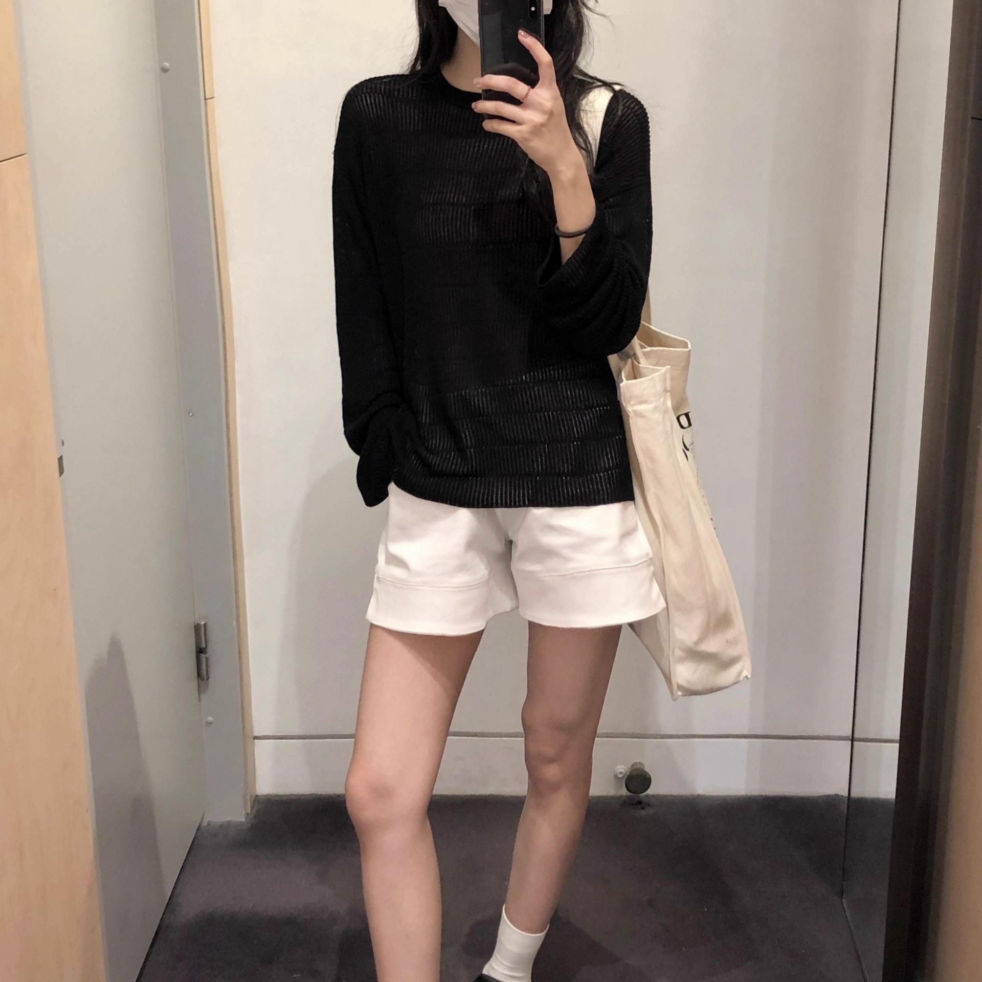STUDIOS Spring/Summer B- ready ~ Tencel Wool Hollow Knitted Sweater Women's Loose All-match Lazy Style Blouse