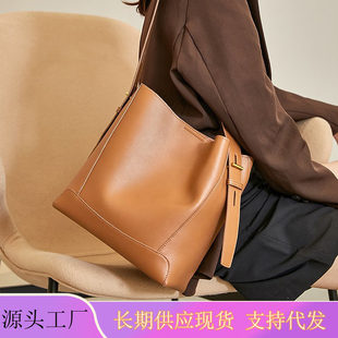 Trend leather one-shoulder bag, cowhide, genuine leather, high-end